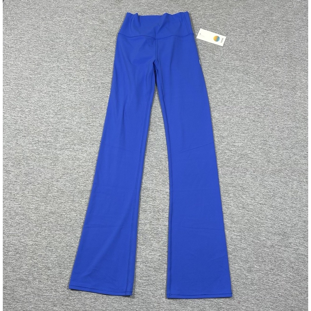 Vuori All The Feels Slim Flare Leggings Pants Womens XS Blue Slim Stretch NEW